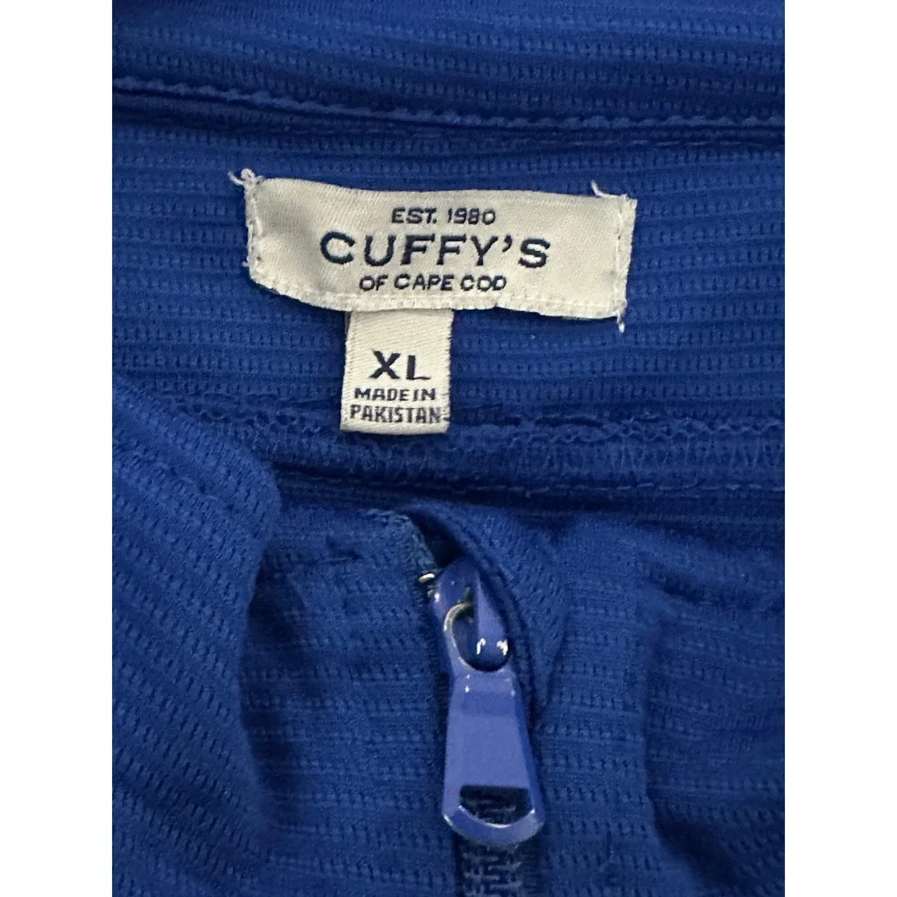 Cuffy's Mens XL Pullover Blue Quarter Zip Cape Cod Performance